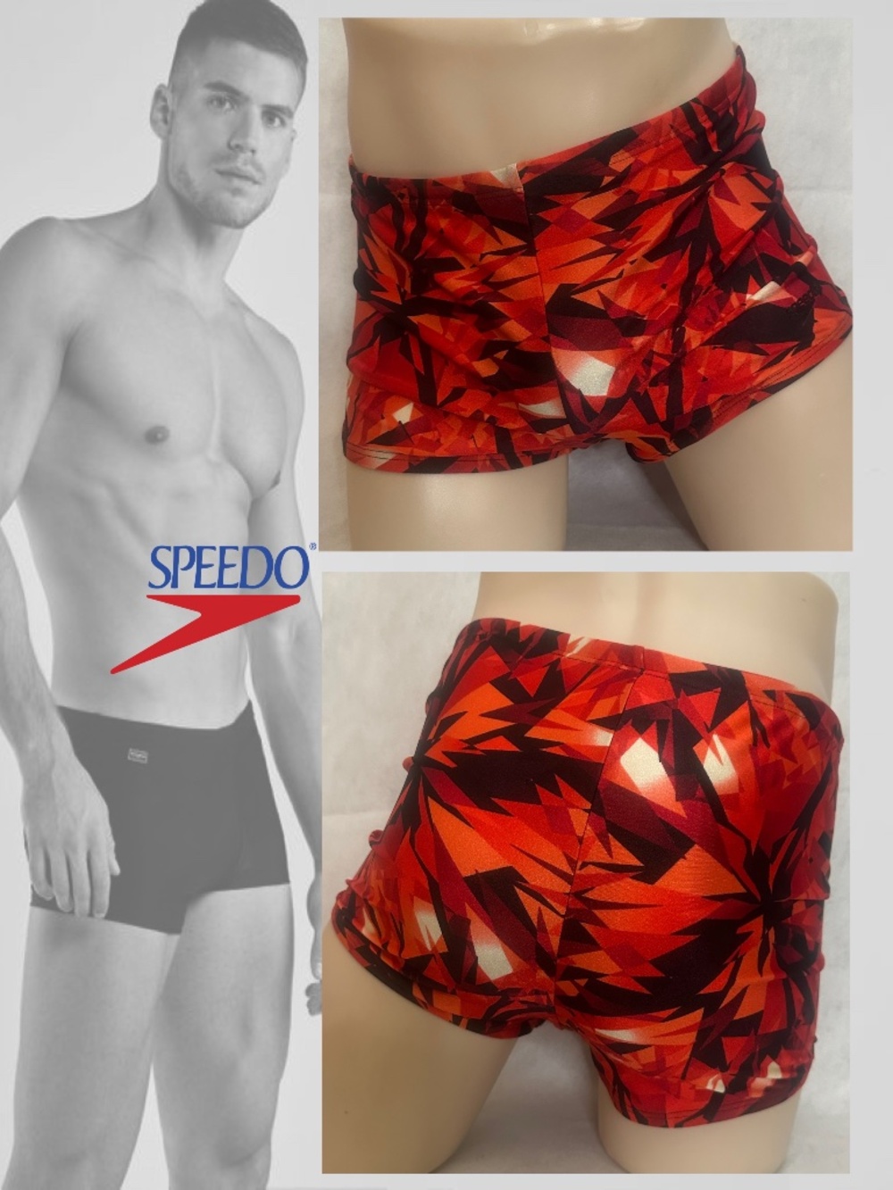 Speedo Square Cut Swimsuit 32-38" waist Gently worn Nylon/spandex No size